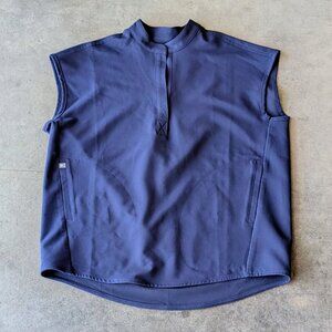 Figs Rafaela Top Navy Blue Sleeveless Oversized Scrub Top size XS